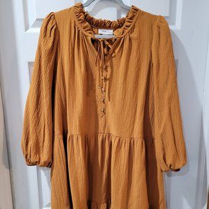 Women's Calvin Klein Dress, flutter long sleeve, flowy comfortable fit